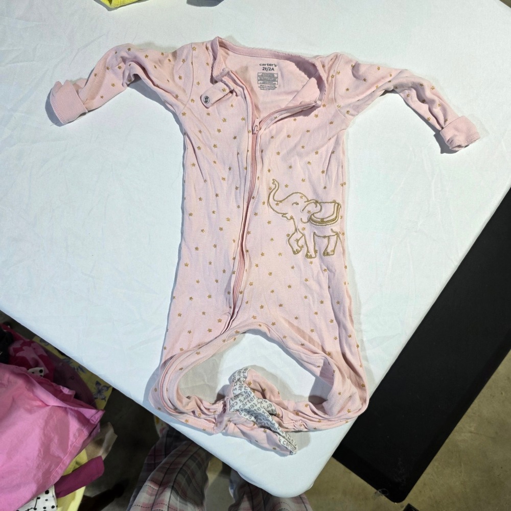 Toddler Girl 2T Bundle Carters Elephant Sleeper Old Navy Leggings Yellow Top